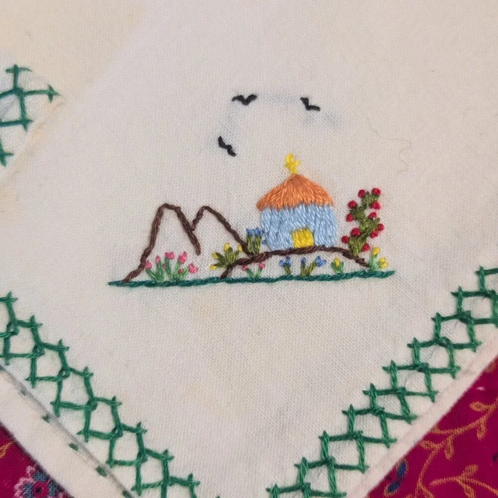 Handmade Embroidered Folk Art‎ Napkins Handkerchiefs Guatemalan 4 Ct Cottagecore